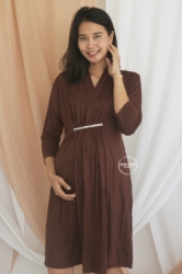 MAMA HAMIL Momo Dress Baju Hamil Menyusui Katun Kaos Adem Nyaman Murah Modis Elegant Simple Kondangan Outfit   DRO 959 4  large